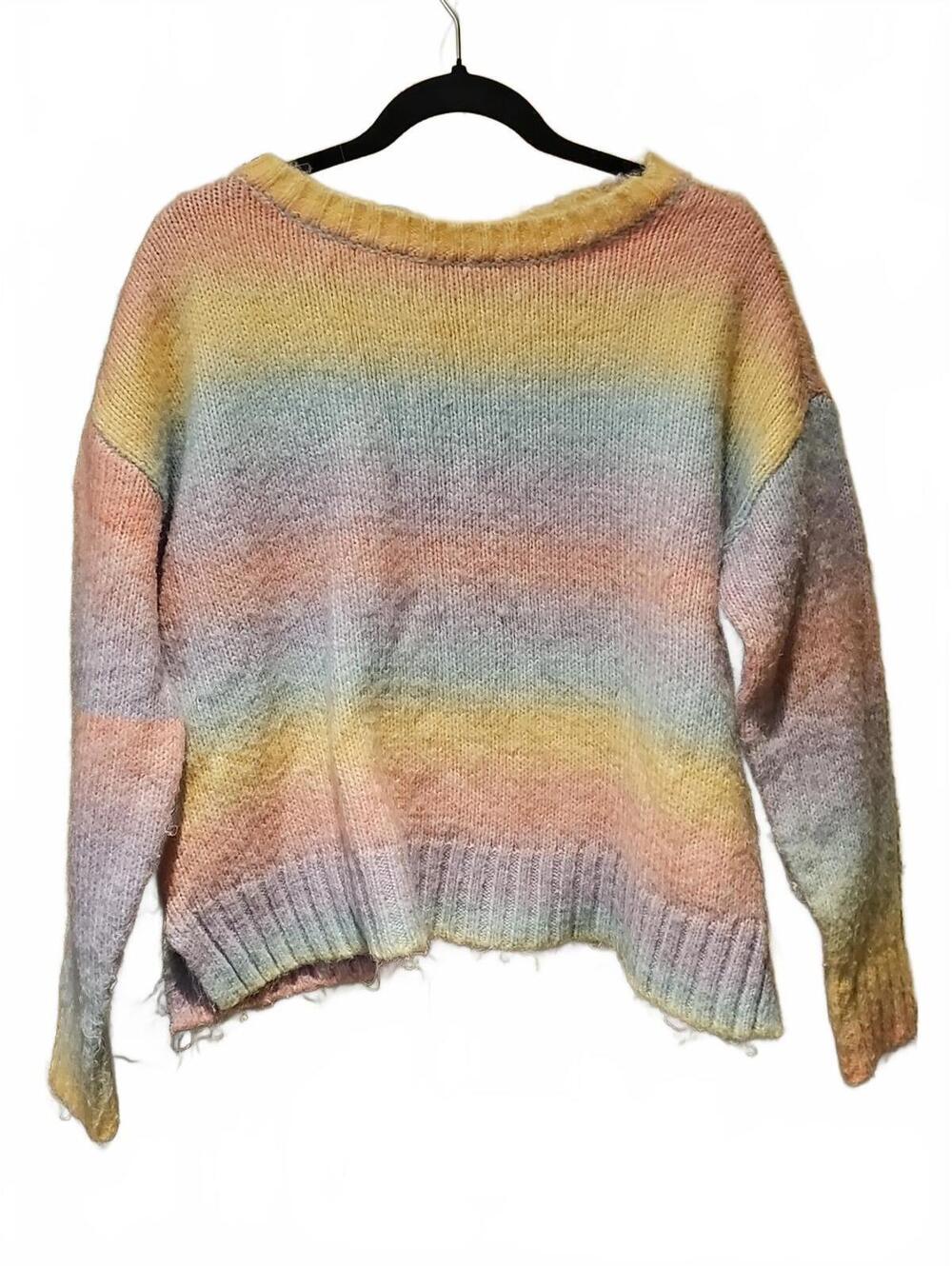 I. N. San Francisco Pastel Striped Sweater Size L